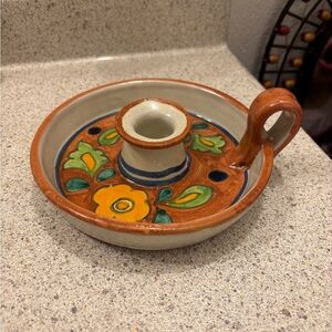 Hand-Painted Ceramic Candle Holder